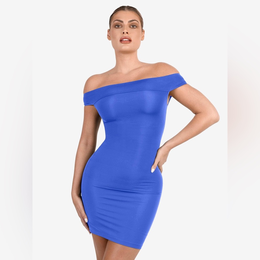 NWT Popilush Shapewear Off-the-Shoulder Bodycon Mini Dress